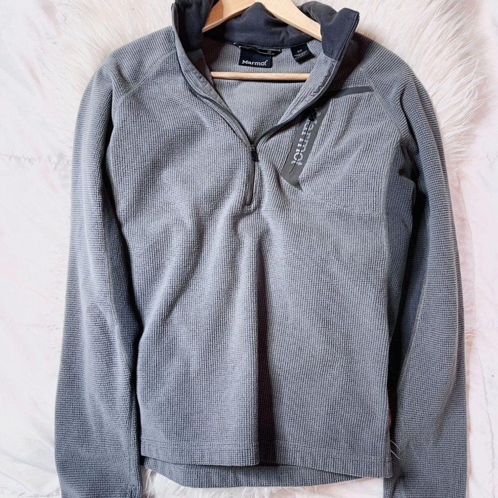 MARMOT Gray Half‎ Zip Base Layer Thermal Pullover S